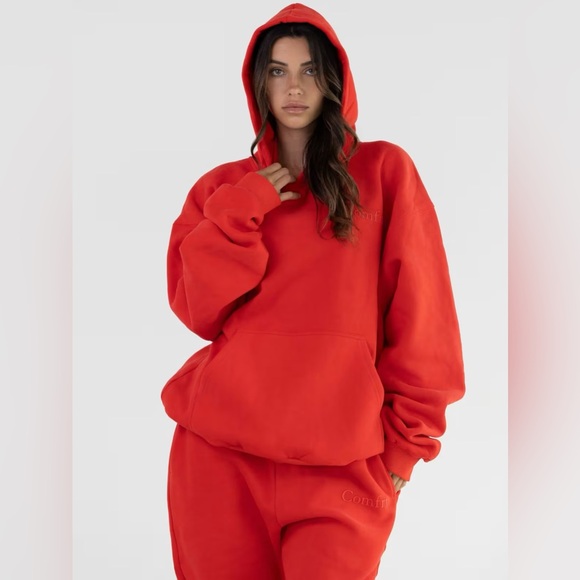 Red Women's Comfrt Hoodie and Pant Set - Picture 1 of 4